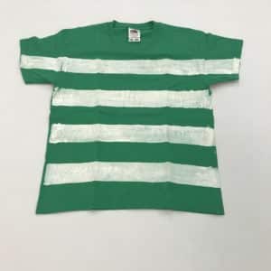 T-shirt Vert ligné blanc