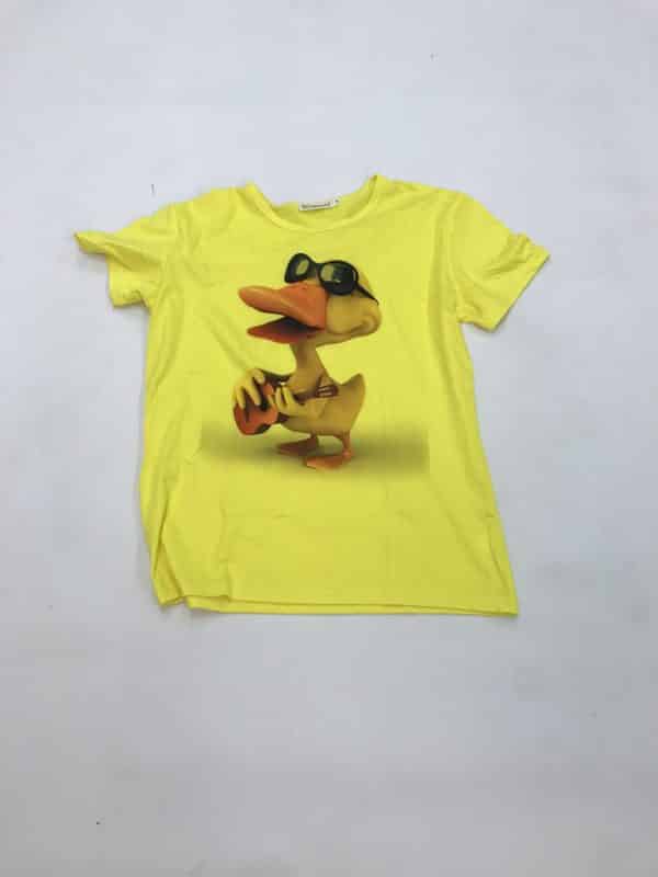 T-shirt jaune motif canard