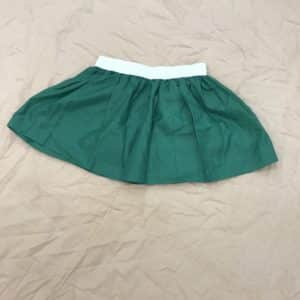 Jupe verte taille blanche