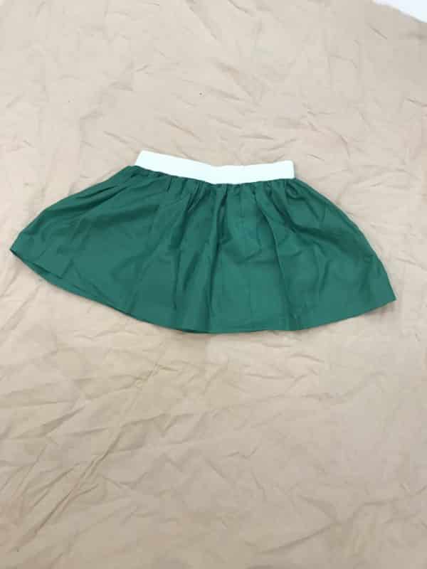 Jupe verte taille blanche