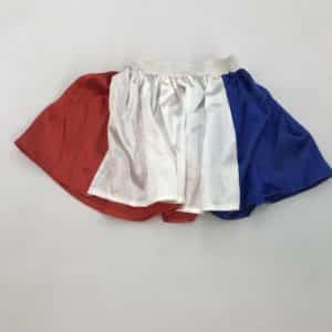Jupe bleu blanc rouge satiné