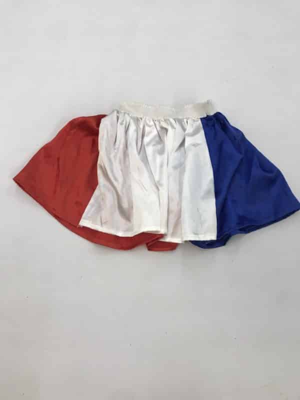 Jupe bleu blanc rouge satiné