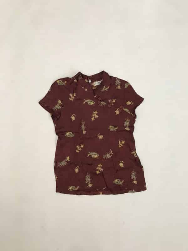 Tunique courte chinoise bordeaux adulte
