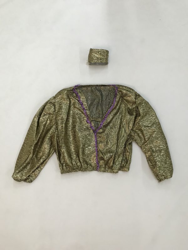 Veste dorée brillante + chapeau adulte orient