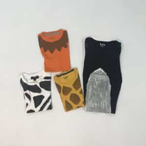 T-shirt animaux noir, orange, jaune 8 ans