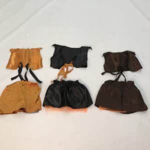 Ensemble jupe+ haut marron, orange, noir satiné 4-6-ans