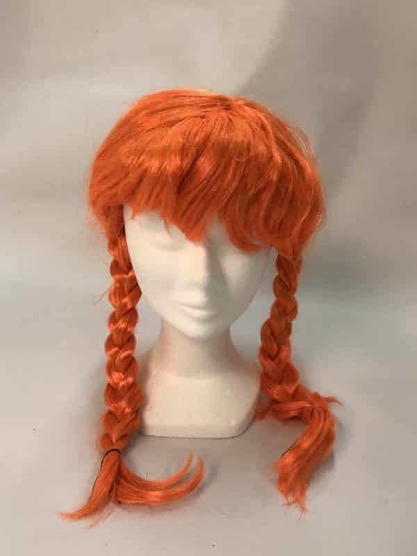Perruque rousse tressée