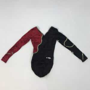 Justocorps Rouge Noir doré velours