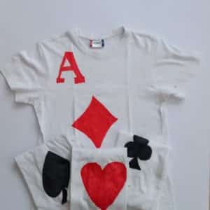 T-shirt blanc jeu de carte